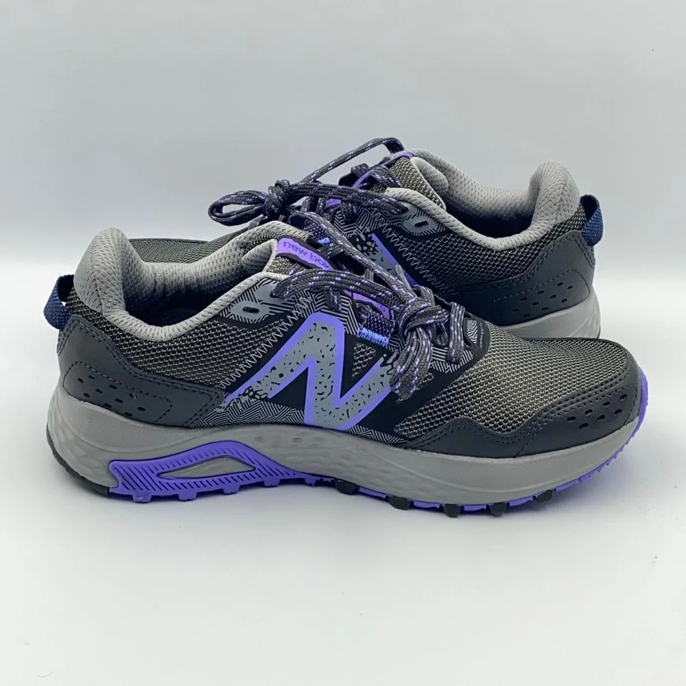 New Balance 410 V8 Trail Hiking Running Shoes Gray Purple Womens Size 6 WT410LQ8